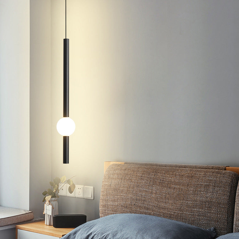 Sleek Sword-Shape LED Hanging Lamp Kit: Simplicity Acrylic | Black/White | Warm/White/3 Color Light