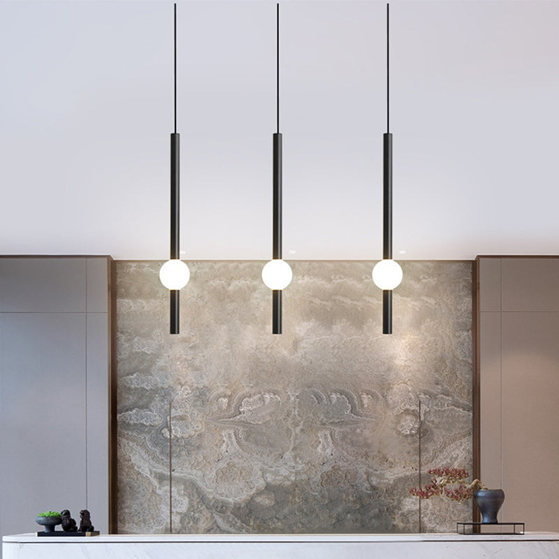 Sleek Sword-Shape LED Hanging Lamp Kit: Simplicity Acrylic | Black/White | Warm/White/3 Color Light