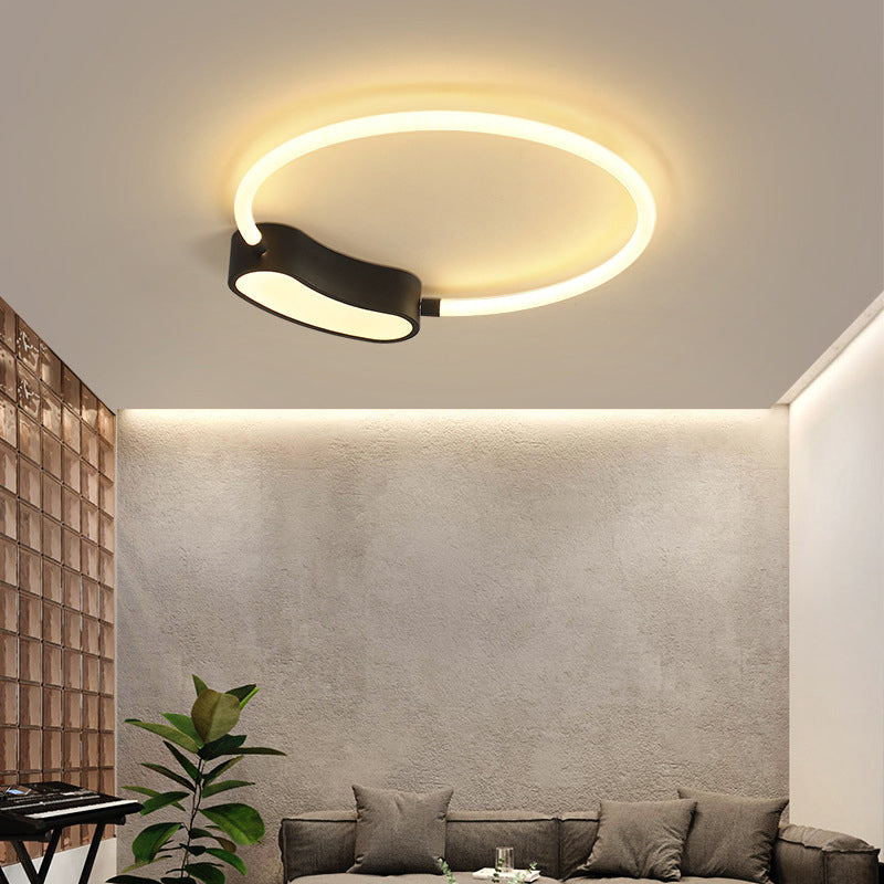 Modern LED Ceiling Mount Lamp: White Round/Square/Rectangular Flush Mount with Acrylic Shade – Warm/White Light