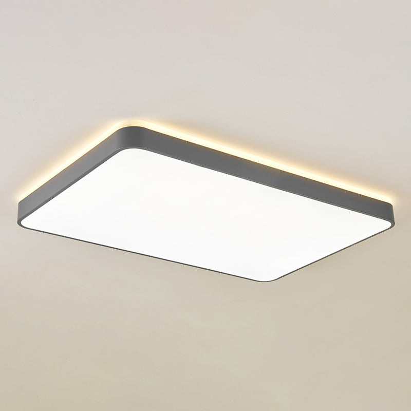 LED Acrylic Ceiling Lamp: Modern Simplicity, Flush-Mounted, Grey/White, Warm/White Light - Bedroom Lighting Solution