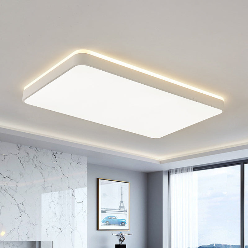 Led Acrylic Ceiling Lamp: Modern Simplicity Flush-Mounted Grey/White Warm/White Light - Bedroom