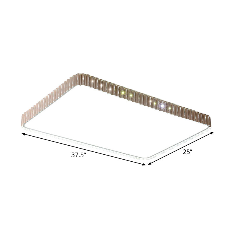 Modern Iron Gold Led Flushmount Ceiling Lamp With Circle Cutouts - Square/Flower/Rectangle Flush
