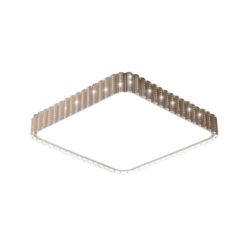Modern Iron Gold LED Flushmount Ceiling Lamp with Circle Cutouts - Square/Flower/Rectangle Flush Mount Light in Warm/White Light