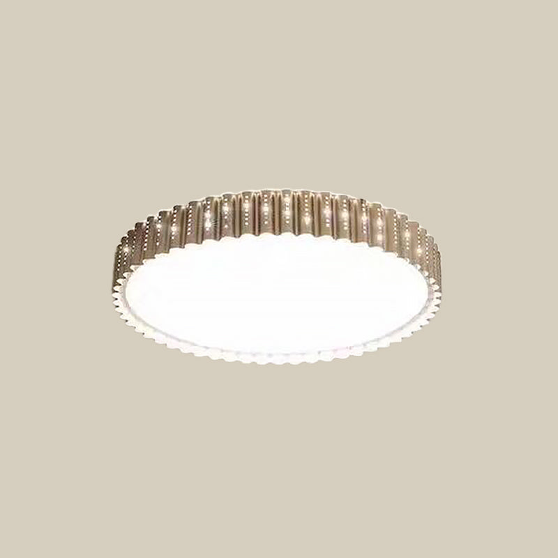 Modern Iron Gold LED Flushmount Ceiling Lamp with Circle Cutouts - Square/Flower/Rectangle Flush Mount Light in Warm/White Light