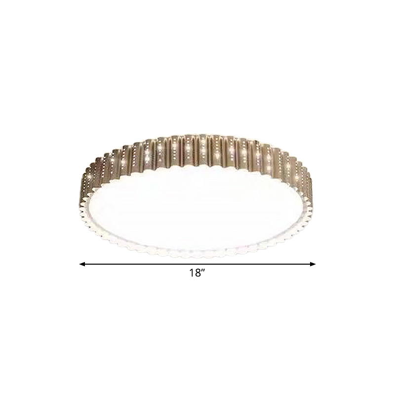 Modern Iron Gold LED Flushmount Ceiling Lamp with Circle Cutouts - Square/Flower/Rectangle Flush Mount Light in Warm/White Light