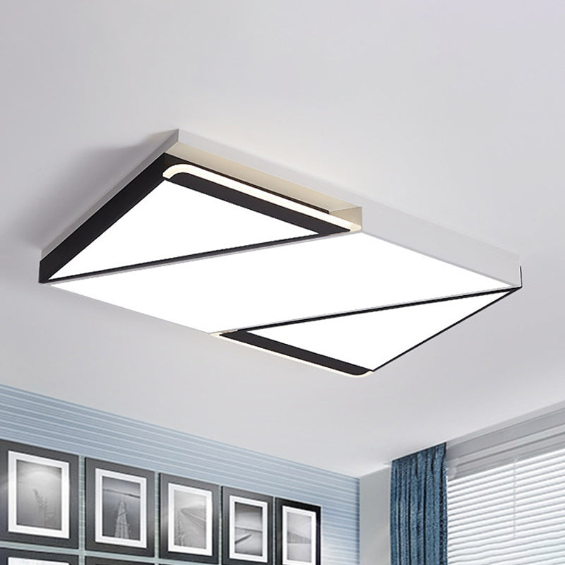 Modern LED Square/Rectangle Flush Mount Ceiling Light in White/3 Color Options - Ideal for Bedrooms