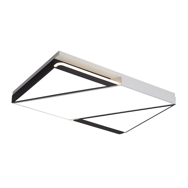 Modern Led Square/Rectangle Flush Mount Ceiling Light In White/3 Color Options - Ideal For Bedrooms
