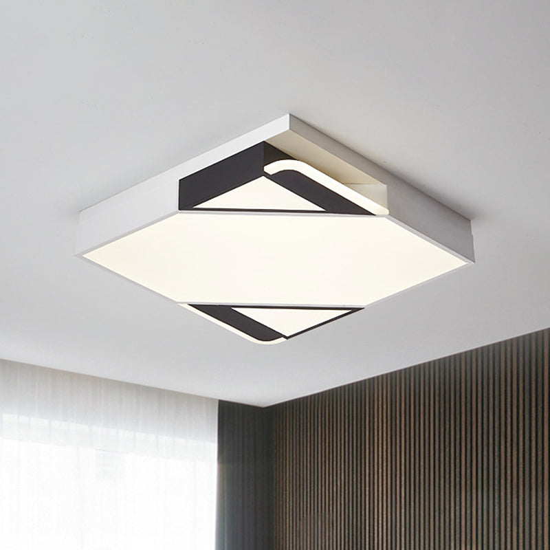 Modern LED Square/Rectangle Flush Mount Ceiling Light in White/3 Color Options - Ideal for Bedrooms