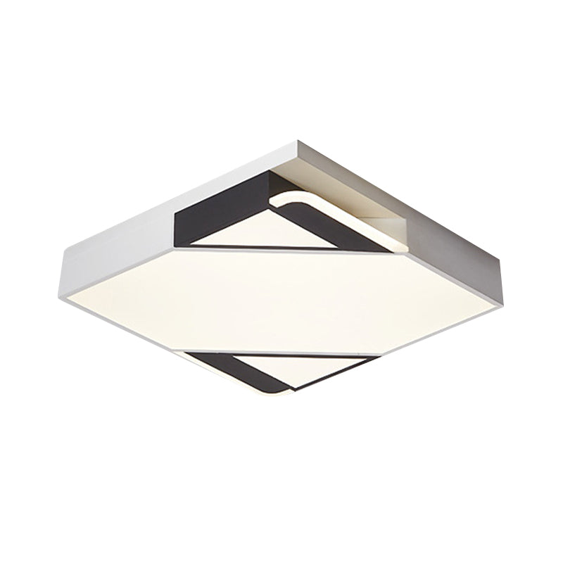 Modern Led Square/Rectangle Flush Mount Ceiling Light In White/3 Color Options - Ideal For Bedrooms