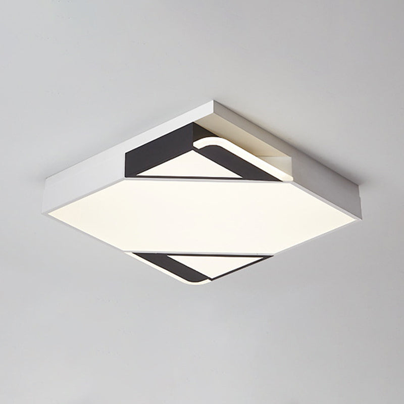 Modern Led Square/Rectangle Flush Mount Ceiling Light In White/3 Color Options - Ideal For Bedrooms