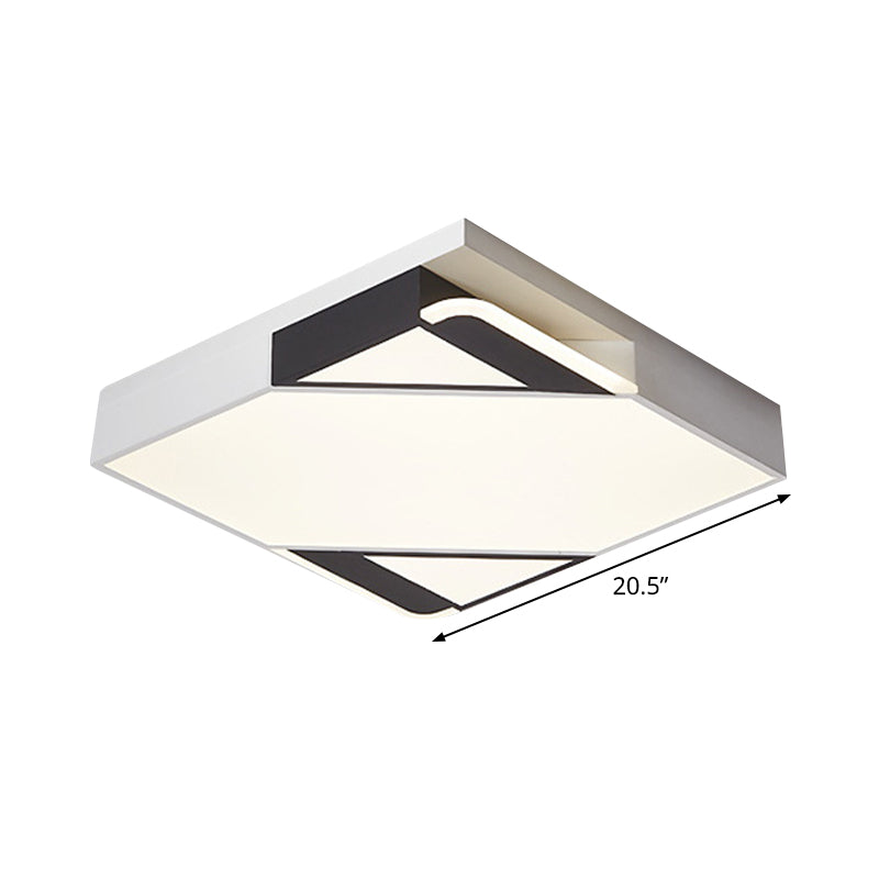 Modern LED Square/Rectangle Flush Mount Ceiling Light in White/3 Color Options - Ideal for Bedrooms