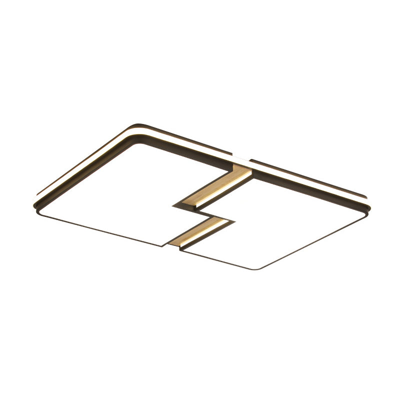 Minimalistic Black & White Led Flushmount Ceiling Light With Split Design And Multi-Color Options