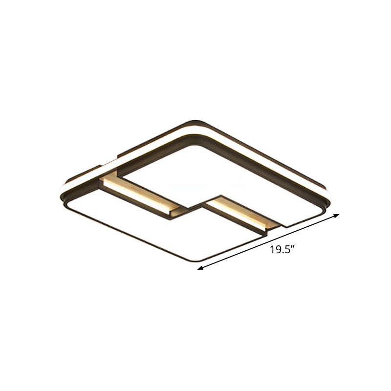 Minimalistic Black & White Led Flushmount Ceiling Light With Split Design And Multi-Color Options