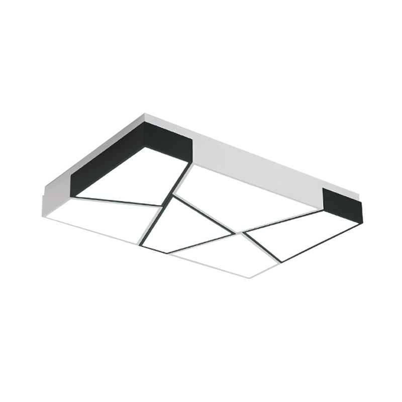 Modern Acrylic Tangram LED Flush Mount Light in Black and White with 3 Color Options