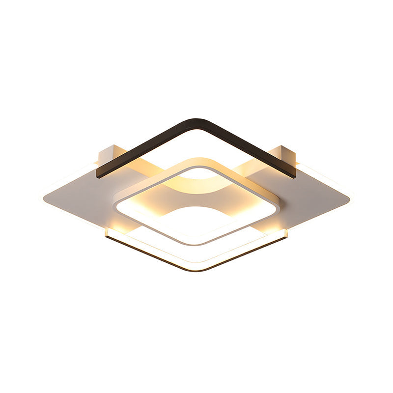 Minimalist Led Ceiling Flush Mount Light With Acrylic Shade In Black & White Warm/White/3 Color