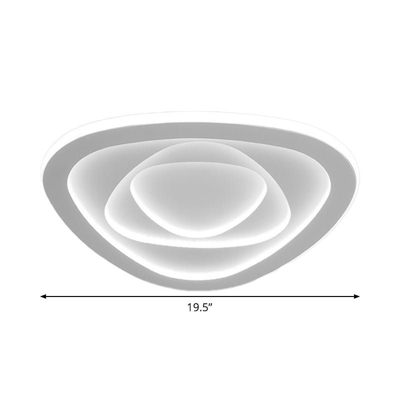 Led White Flush Mount Ceiling Lamp With Modern Acrylic Shade - 16/19.5 For Bedroom