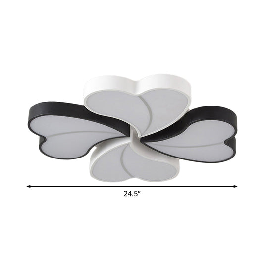 Modern Nordic Led Ceiling Light In Black And White Available 20.5/24.5 Widths
