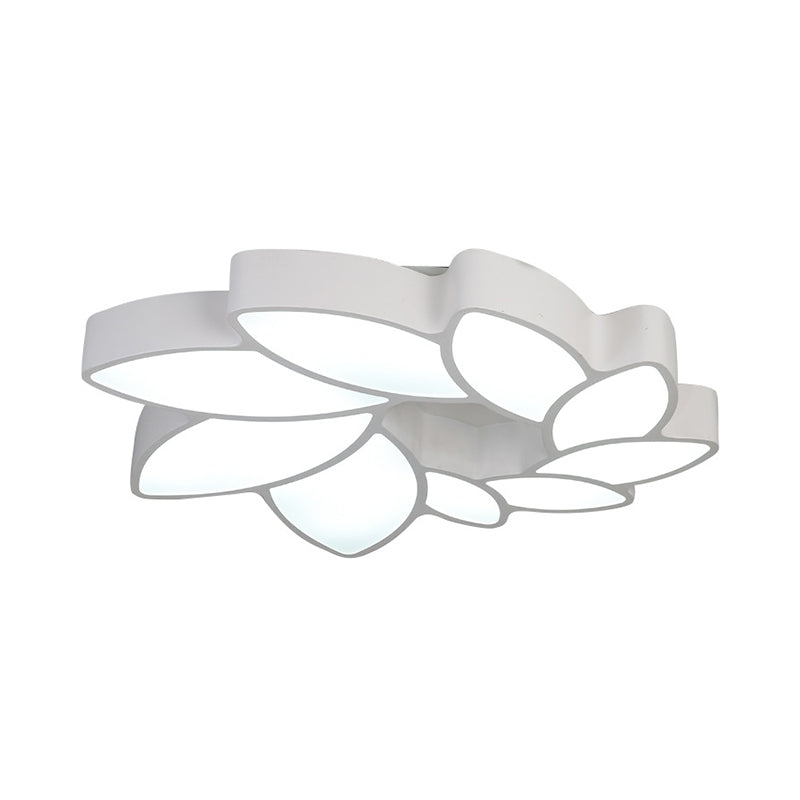 Sleek Flush Mount LED Acrylic Ceiling Light: White Wreath Design with Warm/White/3-Color Lighting for Living Room