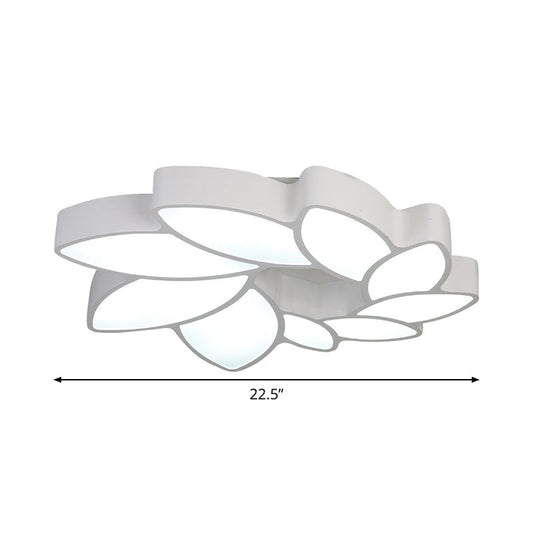 Sleek Flush Mount Led Acrylic Ceiling Light: White Wreath Design With Warm/White/3-Color Lighting
