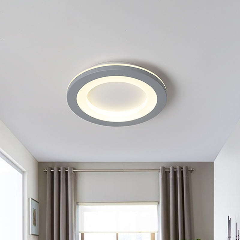 Nordic Integrated Led Ceiling Light In Grey Flower/Square/Pentagon Design With Acrylic Shade -