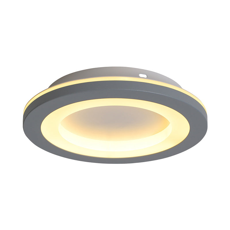 Nordic Integrated Led Ceiling Light In Grey Flower/Square/Pentagon Design With Acrylic Shade -