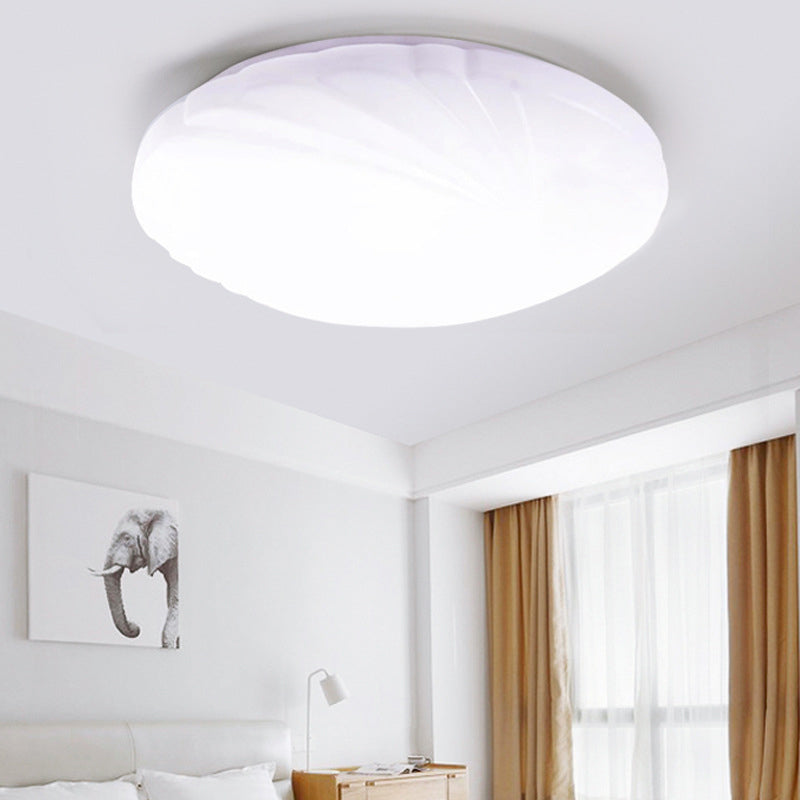 White Shell Shaped Led Ceiling Lamp In 3 Light Colors Various Sizes / 10