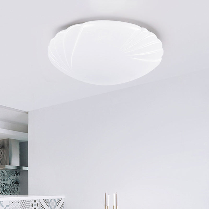 White Shell Shaped Led Ceiling Lamp In 3 Light Colors Various Sizes