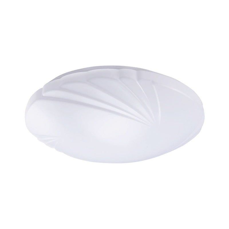 White Shell Shaped Led Ceiling Lamp In 3 Light Colors Various Sizes