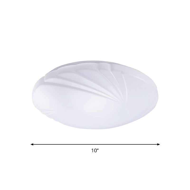 White Shell Shaped Led Ceiling Lamp In 3 Light Colors Various Sizes