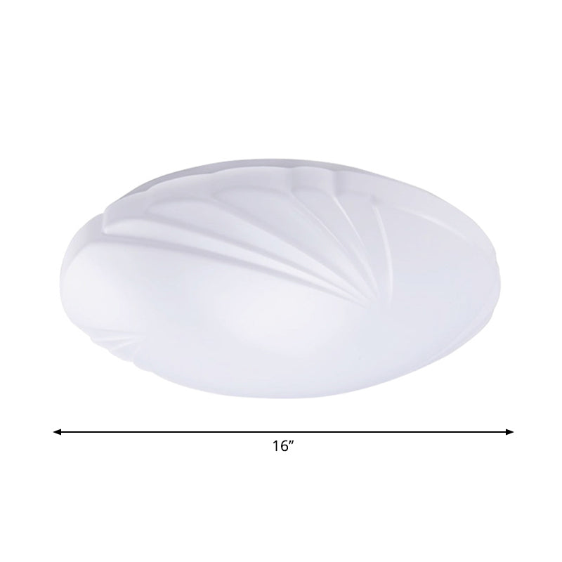 White Shell Shaped Led Ceiling Lamp In 3 Light Colors Various Sizes