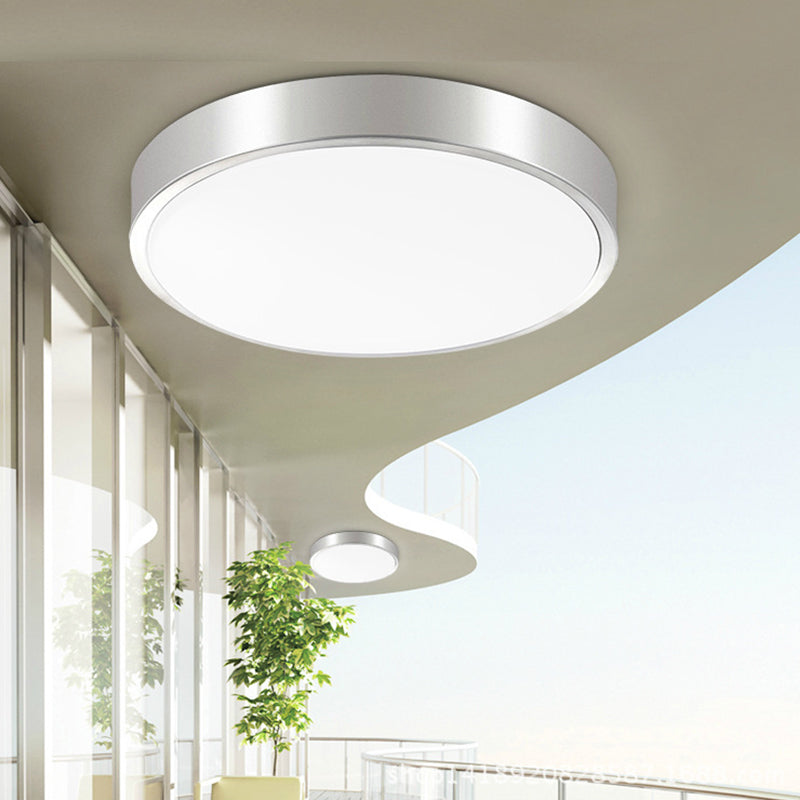 Silver Round Flush Ceiling Light - 14"/16" Wide LED Acrylic Flush Mount Lamp in Warm/White Light for Living Room