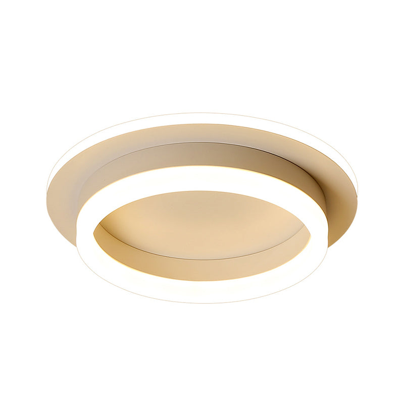 Minimalistic Flush Ceiling Light - Round/Square Acrylic LED Flushmount Lighting in Black/White for Bedroom