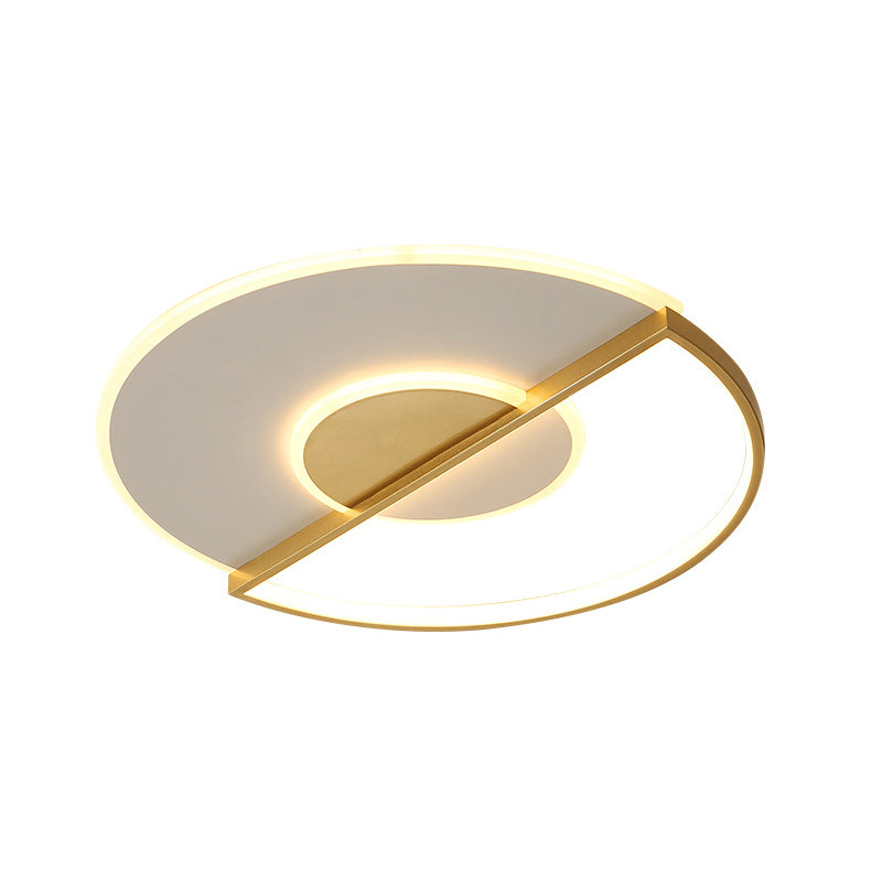 Sleek Circle LED Ceiling Lamp in Super-Thin Design, Minimalist Acrylic Gold Flush-Mount Light with Adjustable Warm/White/3 Color Lights, 16.5"/20.5" Width