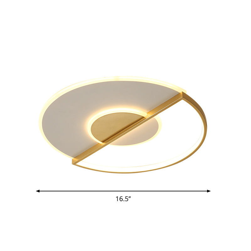 Sleek Circle LED Ceiling Lamp in Super-Thin Design, Minimalist Acrylic Gold Flush-Mount Light with Adjustable Warm/White/3 Color Lights, 16.5"/20.5" Width