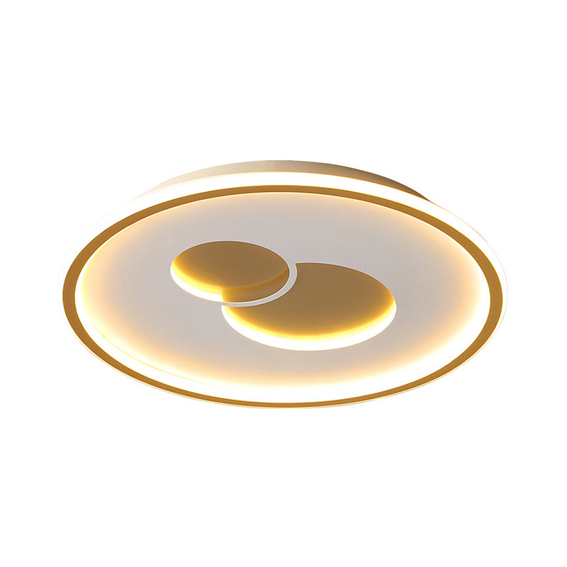 16"/19.5" Black/Gold LED Flushmount Ceiling Light with Simplicity Acrylic Design
