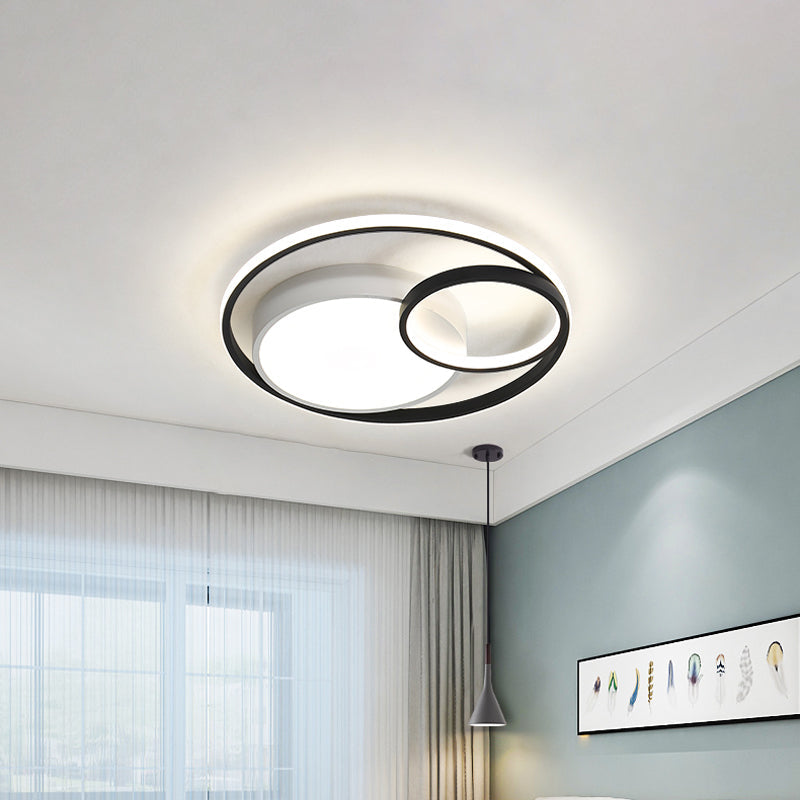 Simple Acrylic LED Ceiling Light Fixture - Circular Flush Mount Lamp for Dorm Room"