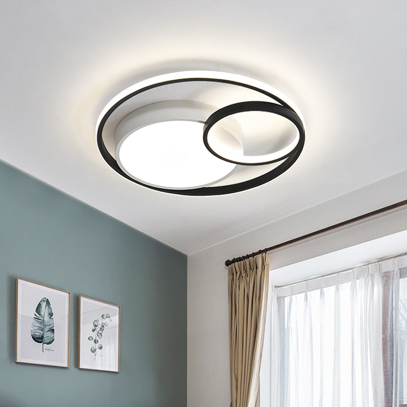 Simple Acrylic LED Ceiling Light Fixture - Circular Flush Mount Lamp for Dorm Room"
