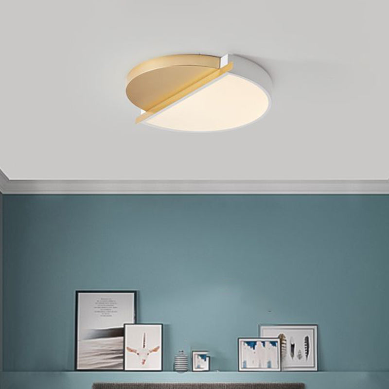 Modern Metal Led Flush Light: Sunrise Design 16/23.5 W Round Bedroom Ceiling Mount Lamp In White/3