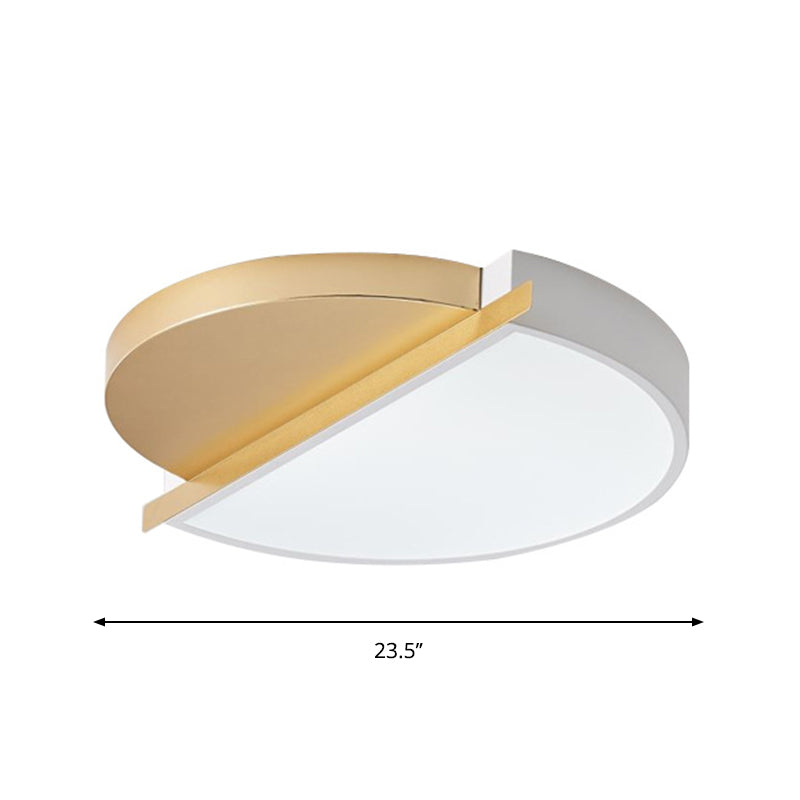 Modern Metal Led Flush Light: Sunrise Design 16/23.5 W Round Bedroom Ceiling Mount Lamp In White/3