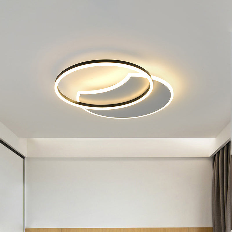 Modern White LED Flush Ceiling Light for Bedroom with Warm/White Light