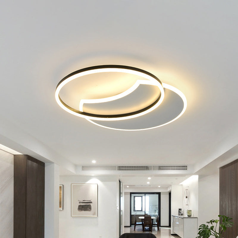 Modern White LED Flush Ceiling Light for Bedroom with Warm/White Light
