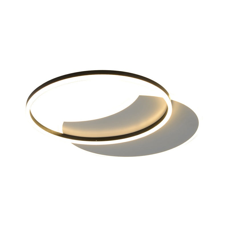 Modern White LED Flush Ceiling Light for Bedroom with Warm/White Light