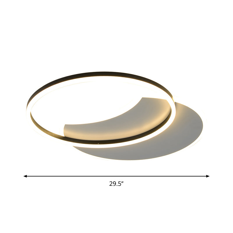 Modern White LED Flush Ceiling Light for Bedroom with Warm/White Light