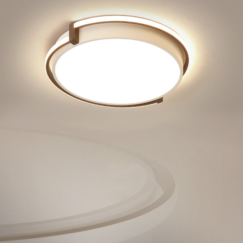 Plafonnier LED pour dortoir au design minimaliste et abat-jour en acrylique (gris/blanc) - Disponible en 3 tailles
