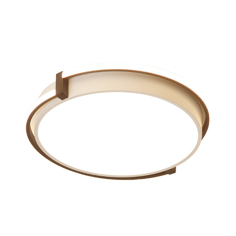 Plafonnier LED pour dortoir au design minimaliste et abat-jour en acrylique (gris/blanc) - Disponible en 3 tailles