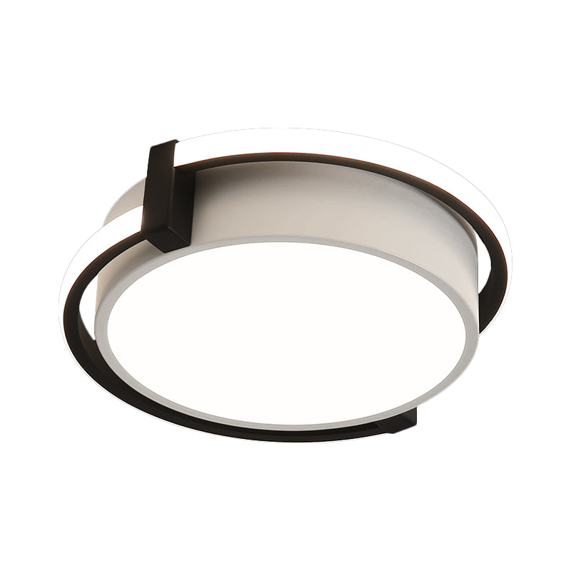 Plafonnier LED pour dortoir au design minimaliste et abat-jour en acrylique (gris/blanc) - Disponible en 3 tailles
