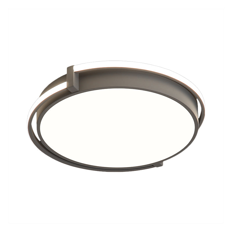 Plafonnier LED pour dortoir au design minimaliste et abat-jour en acrylique (gris/blanc) - Disponible en 3 tailles