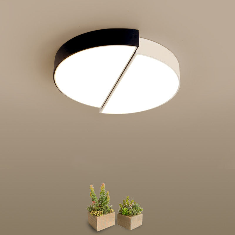 11"/19"/23" Nordic Acrylic LED Ceiling Lamp - Black-White Flush Mount for Bedroom