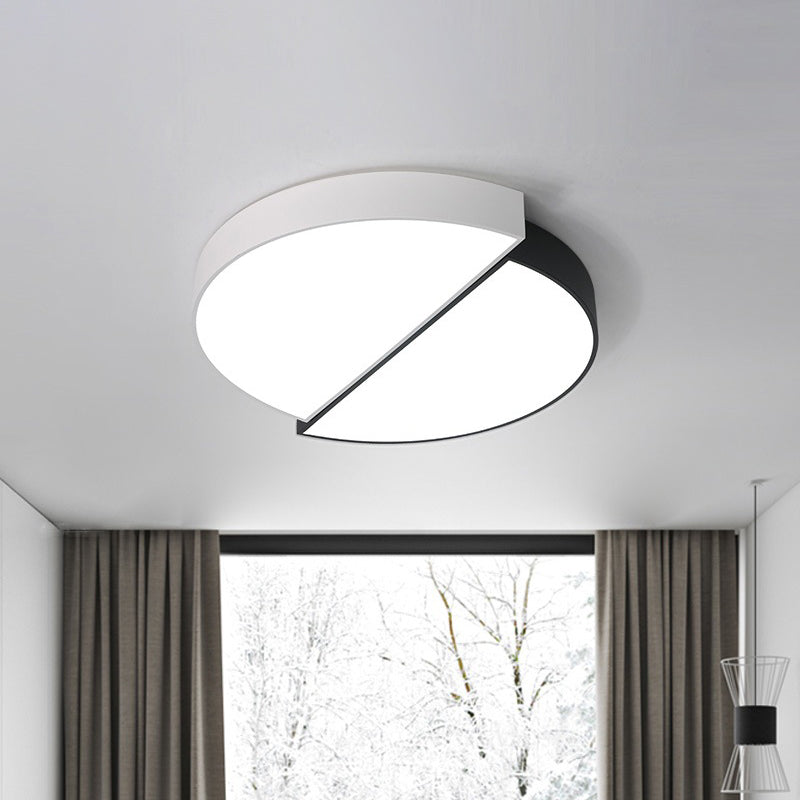 11"/19"/23" Nordic Acrylic LED Ceiling Lamp - Black-White Flush Mount for Bedroom