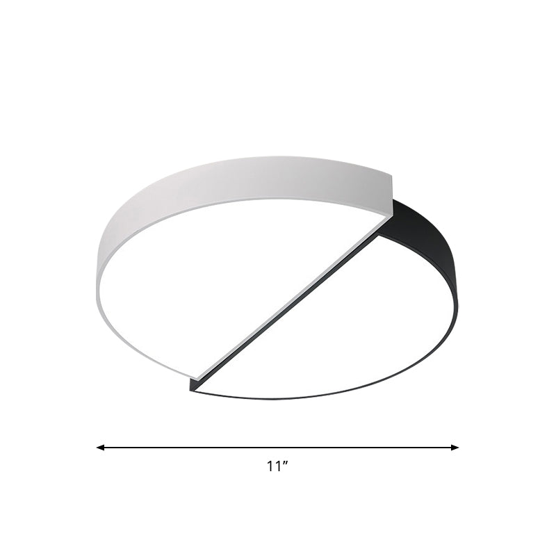 11"/19"/23" Nordic Acrylic LED Ceiling Lamp - Black-White Flush Mount for Bedroom